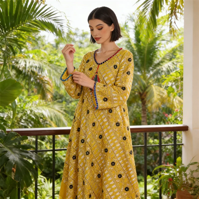 Embroidery Arabic - Abiti da Donna Musulmana per Eid,