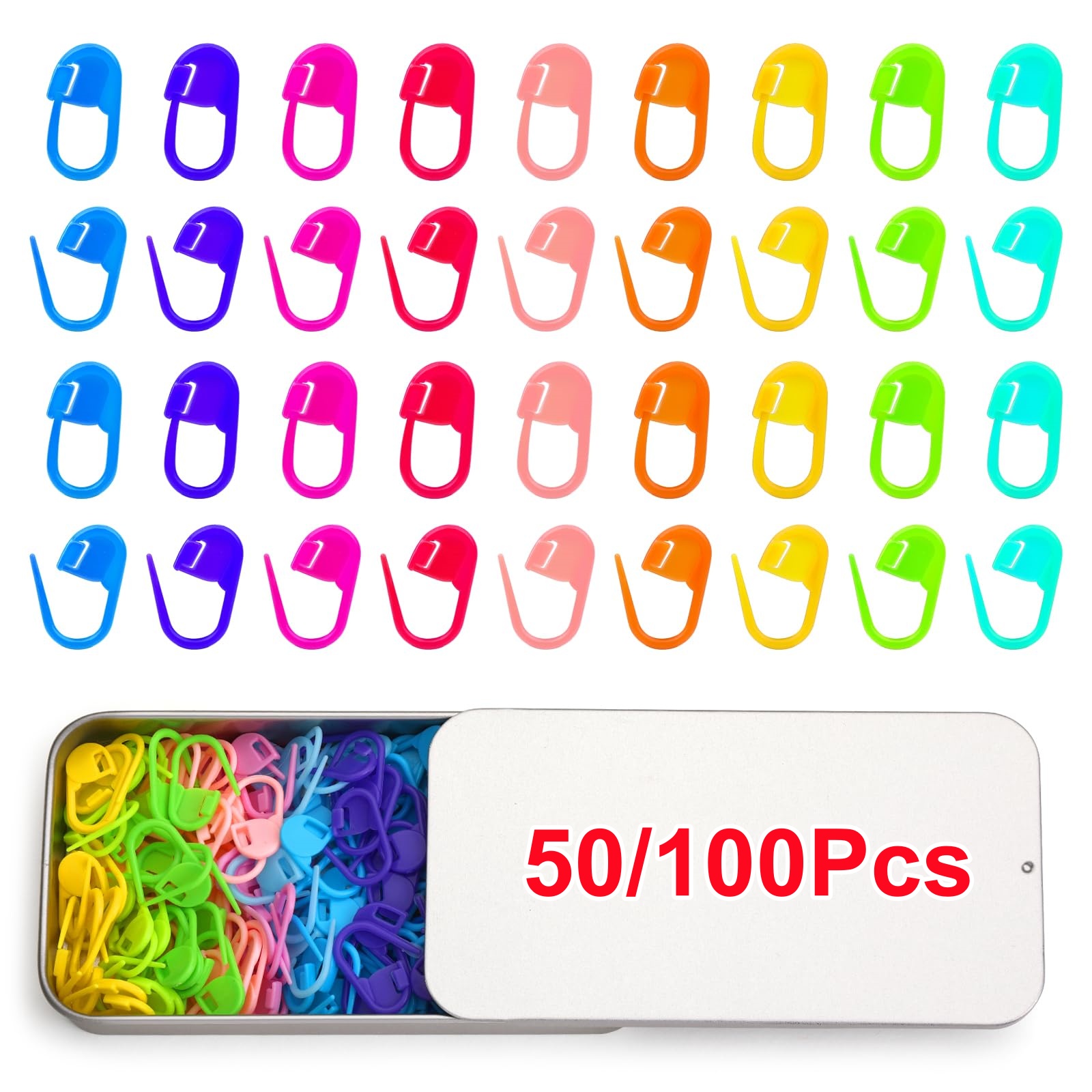 Stitch Marker Ring - 50/100 Pezzi Segnapunti in Resina Plastica