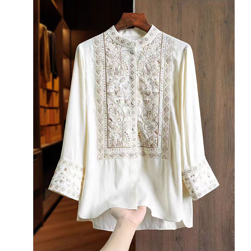 Embroidery Men Shirt - Camicia Estiva in Seta e Rayon,