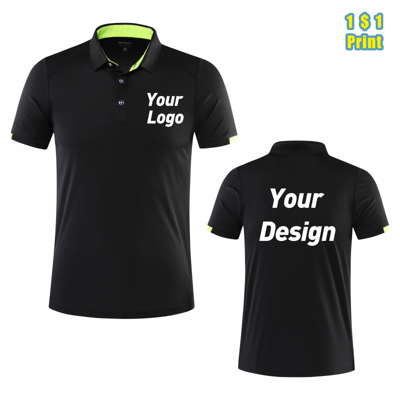 Embroidery Men Shirt - Polo sportiva traspirante ad asciugatura rapida
