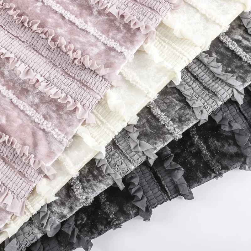 Velvet Fabric Embroidery - Nuovo tessuto elasticizzato in velluto con