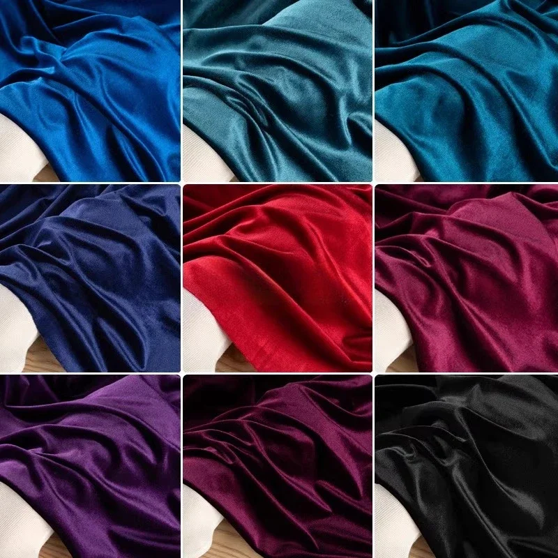 Velvet Fabric Embroidery - Tessuto in Velluto Tinta Unita con