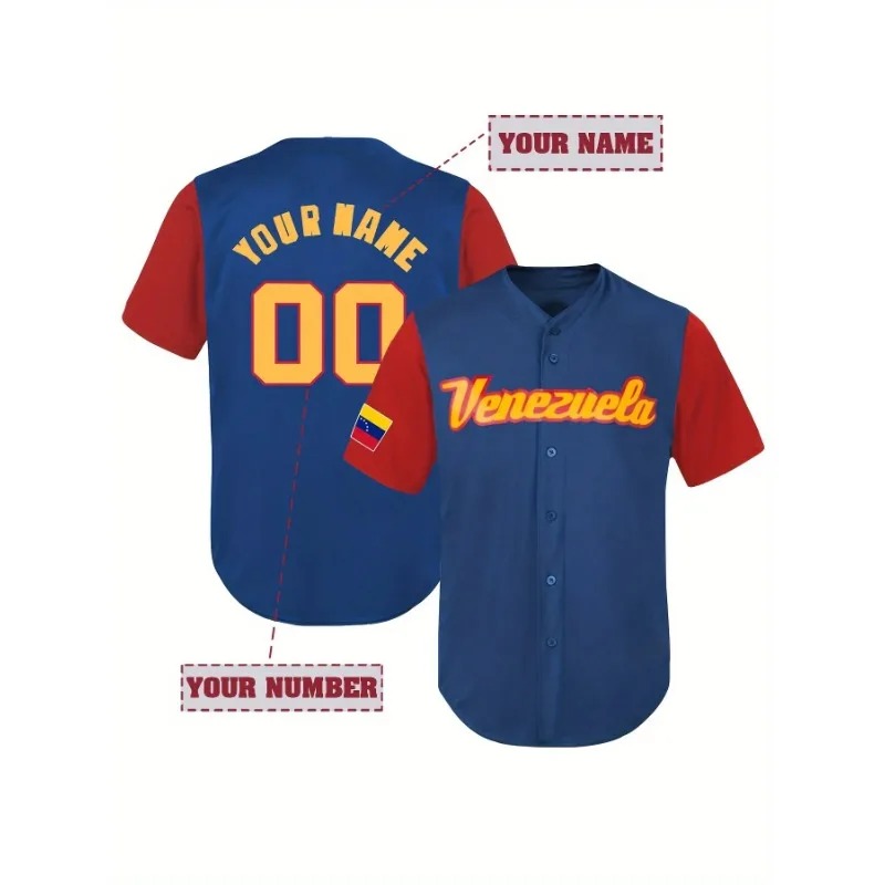 T-shirt da baseball Venezuela  - Embroidery Men Shirt recensione e prezzo