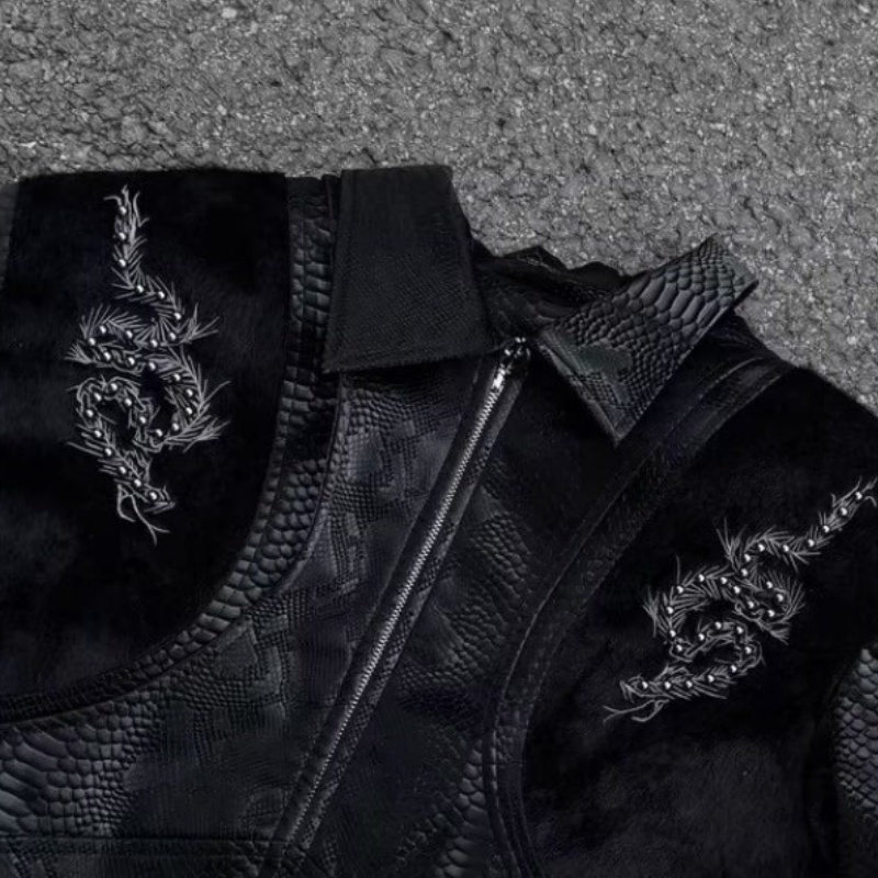 Giacca Nera da Uomo con Stampa - Embroidery Knit recensione e prezzo