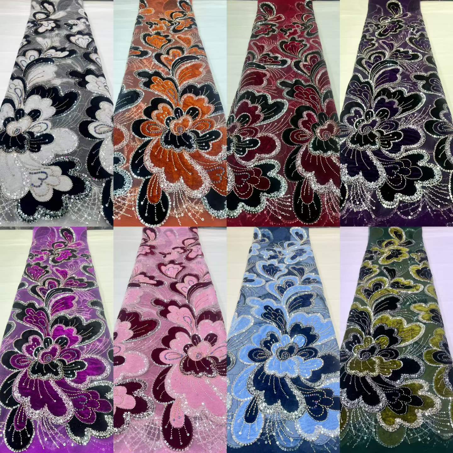 2026 Tessuto di Velluto Nero e - Velvet Fabric Embroidery recensione e prezzo