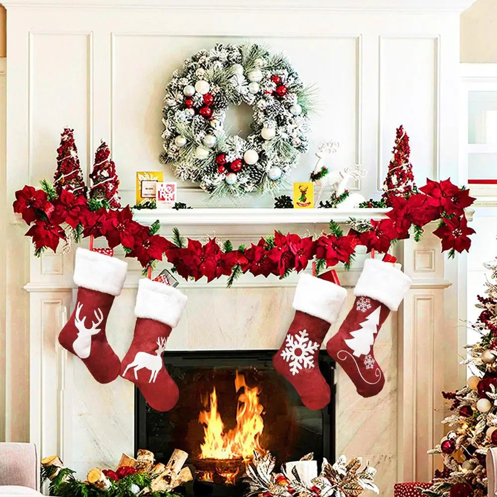 Calze di Babbo Natale Rosse co - Embroidery Xmas Stocking recensione e prezzo