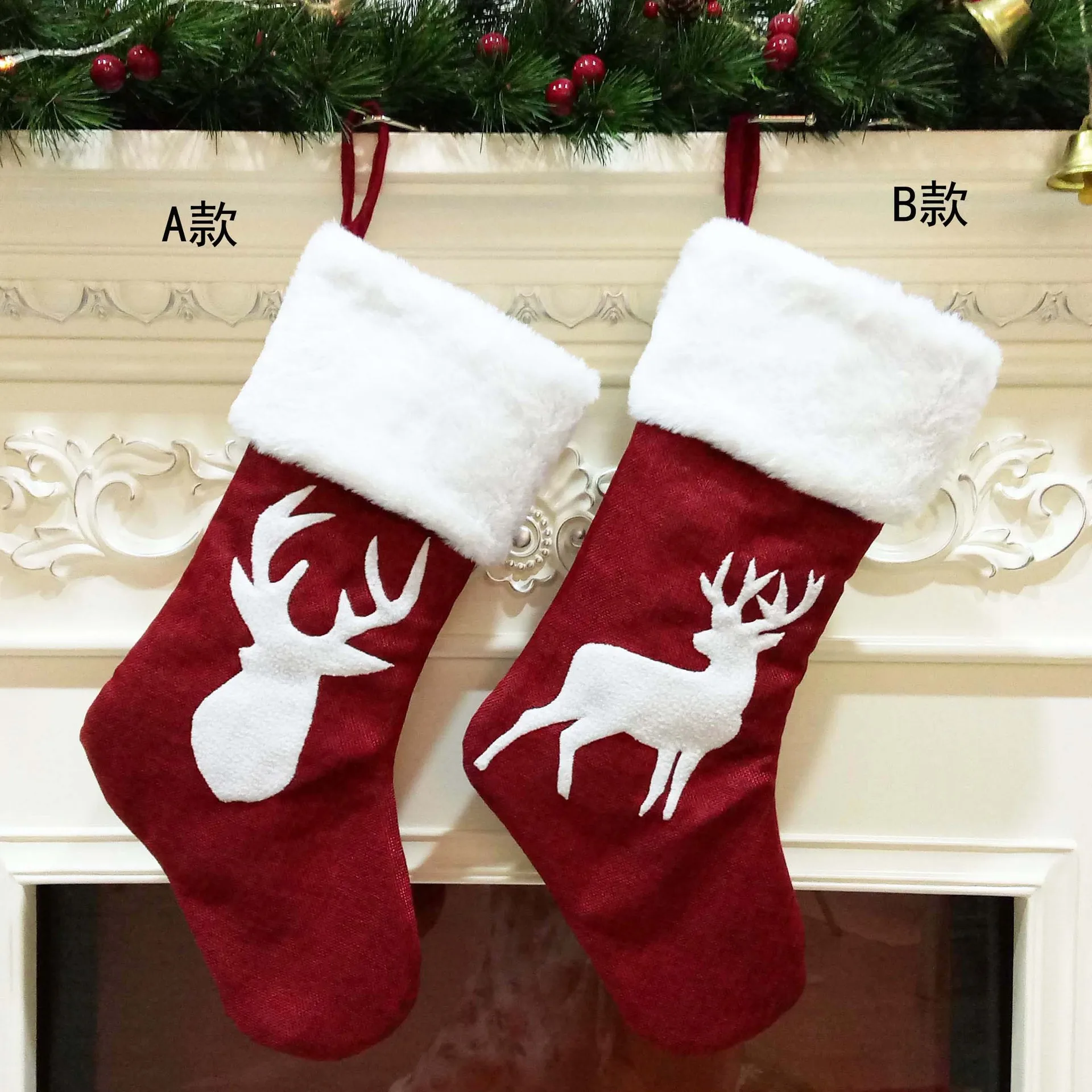 Calze di Babbo Natale Rosse co - Embroidery Xmas Stocking recensione e prezzo