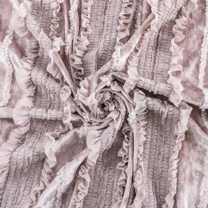 Nuovo tessuto elasticizzato in - Velvet Fabric Embroidery recensione e prezzo